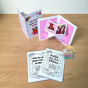 Cartão pop-up com foto - Dia das Mães